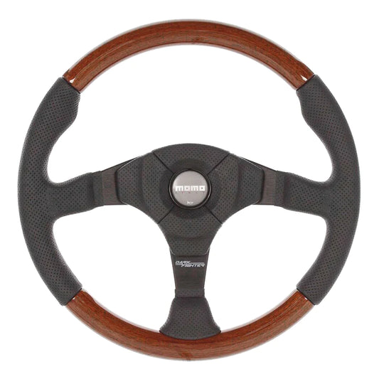 MOMO DARK FIGHTER WOOD STEERING WHEEL - 350MM